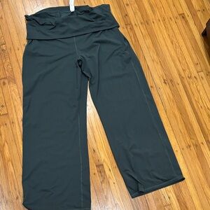 Fold Over Wide Leg Athletic Pants